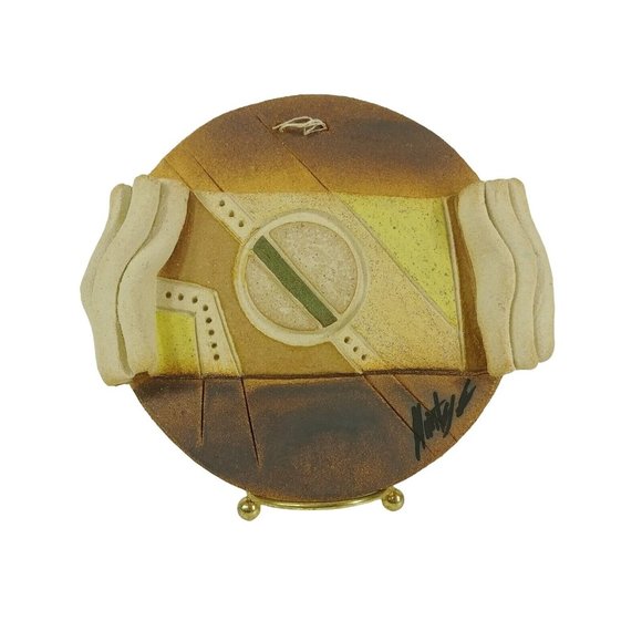 Sculpture Wall Hanging Pottery Art Piece Artist Signed Modern Contemporary Sculp - Picture 9 of 12